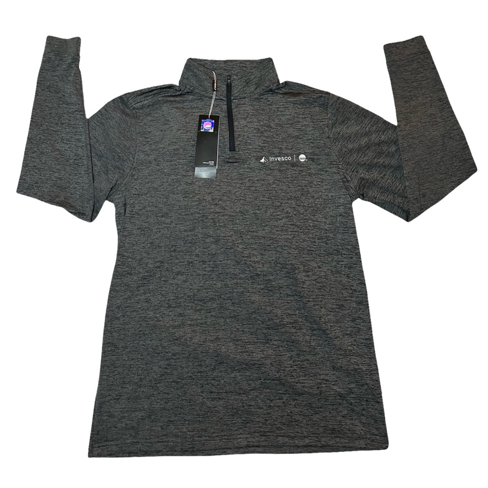 Under Armour Men Gray 1/4 Zip Heatgear Fitted Golf Gym Shirt med